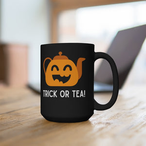 Trick or Tea 15 oz Mug in Black