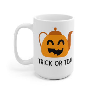 Trick or Tea 15 oz Mug in White